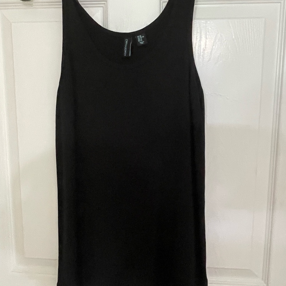 Cynthia Rowley Black and White Fitted Sleeveless Tank Top